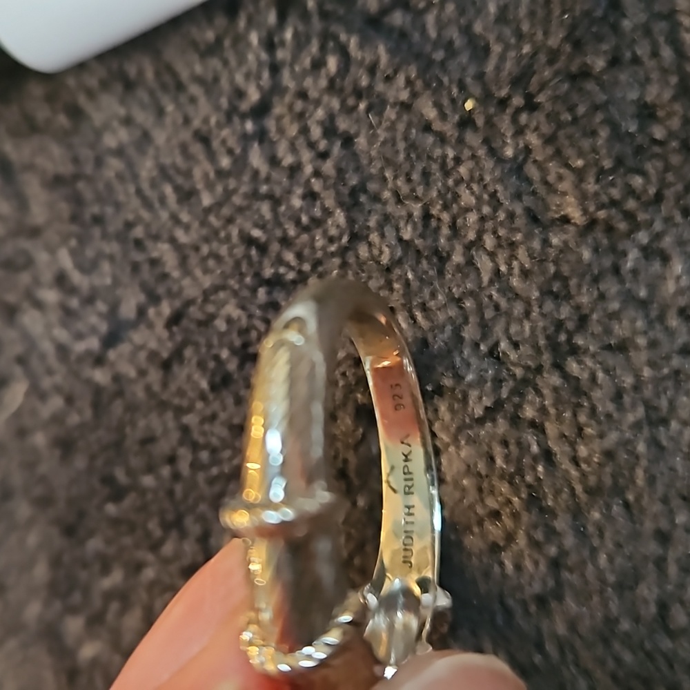 Judith Ripka sterling and cz ring size 10 - Picture 3 of 4